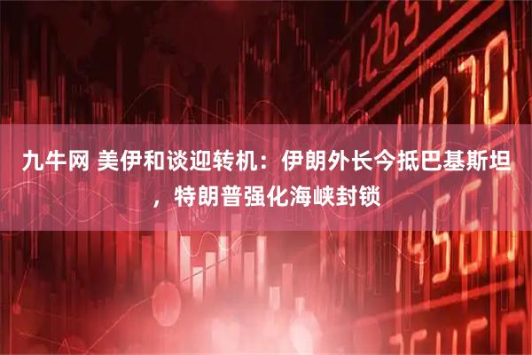九牛网 美伊和谈迎转机：伊朗外长今抵巴基斯坦，特朗普强化海峡封锁
